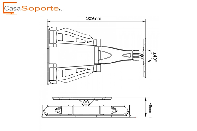 Base de brazo para televisor curvo 